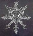 A stylized chalk drawing on a dark background depicting a symmetrical six-pointed star intertwined with intricate designs and geometric patterns, reminiscent of celestial symbols often associated with the Mazzaroth.